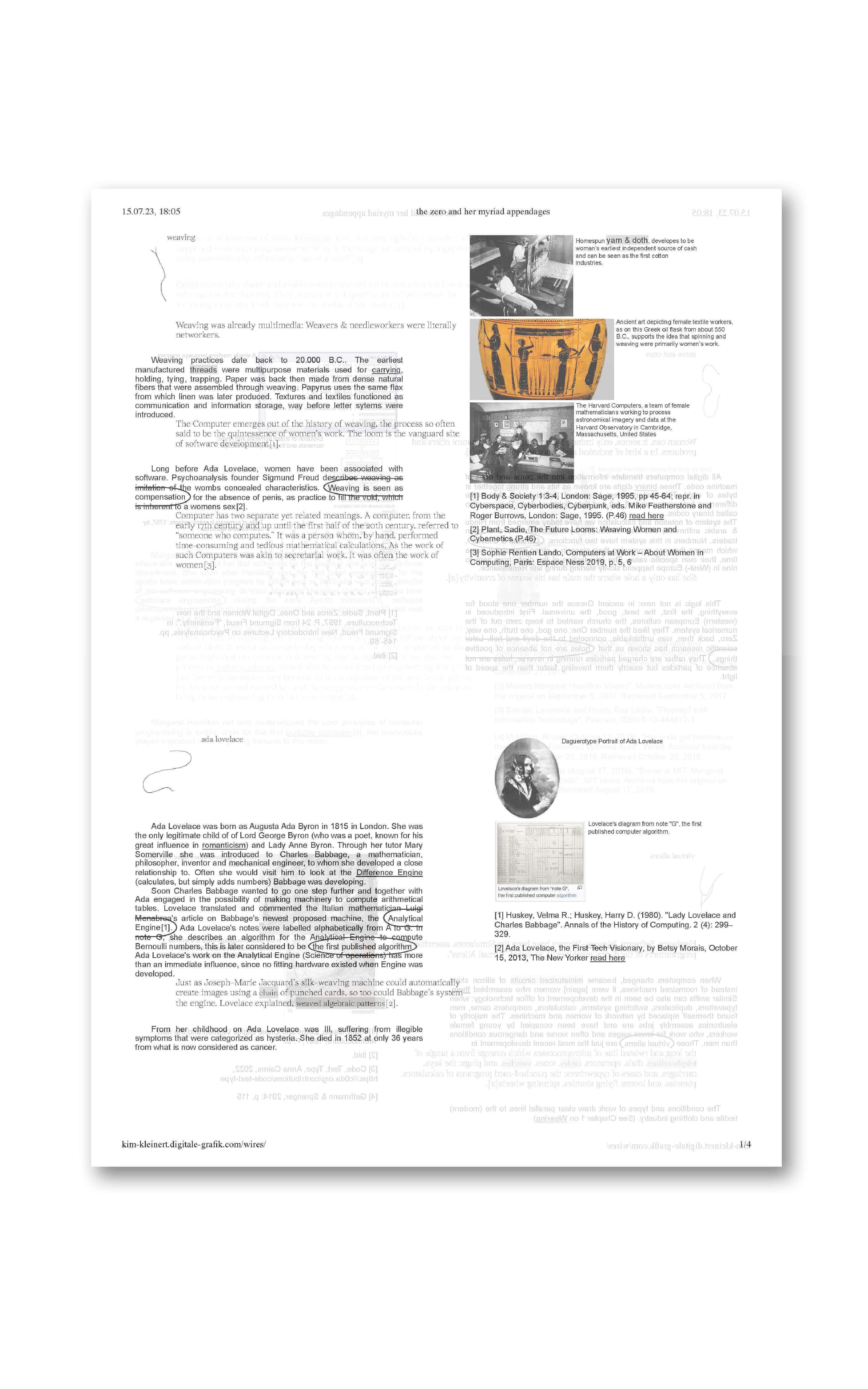Print on demand publication showing blocks of small text and imahes with subtitles on a white background.