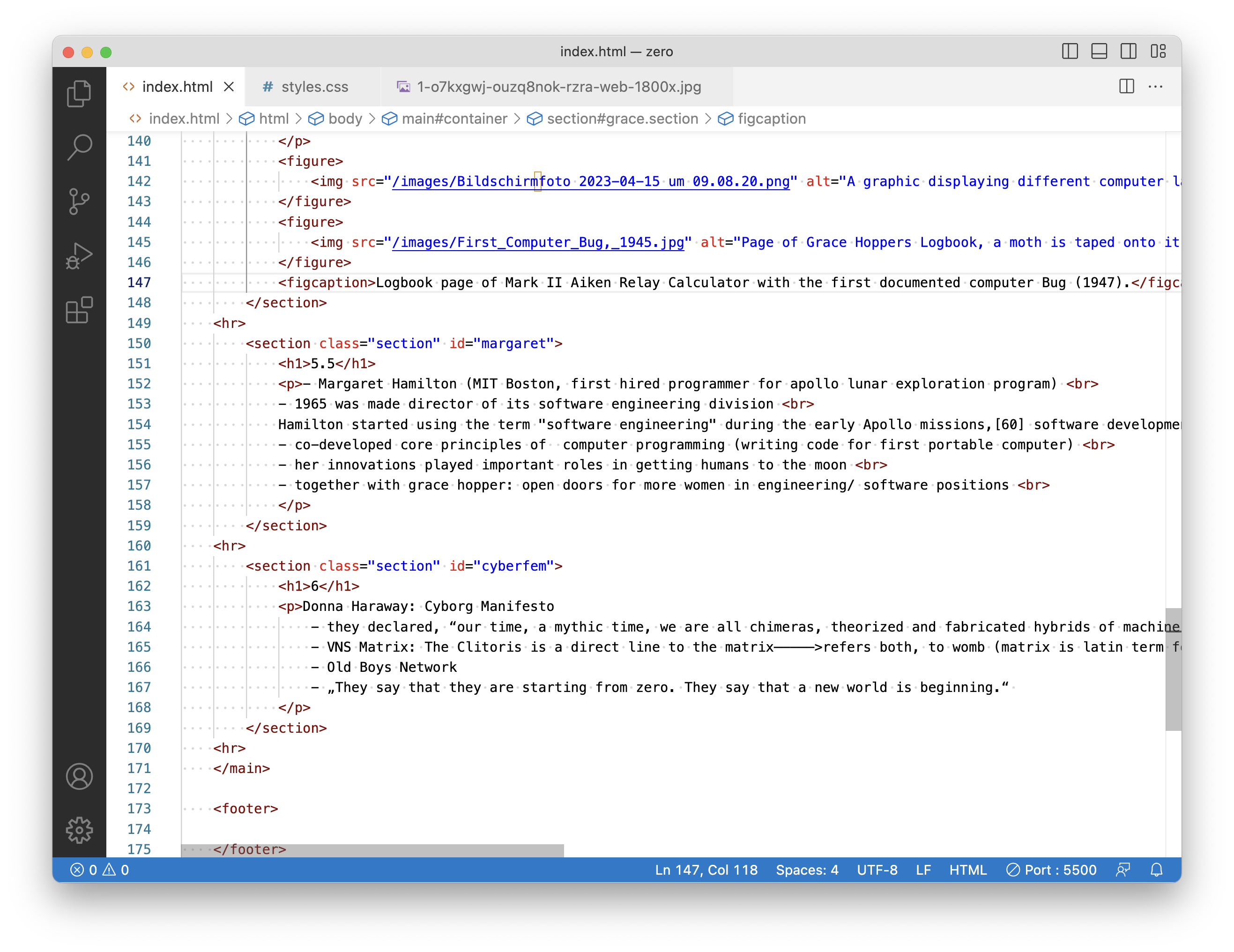 screenshot of an html code